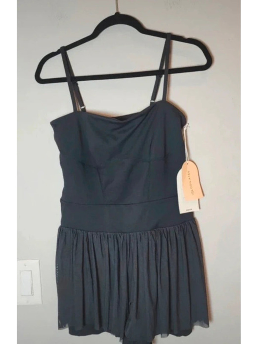 Blogilates Barre Romper Black Mesh Pockets Active Tennis Golf Size 1X